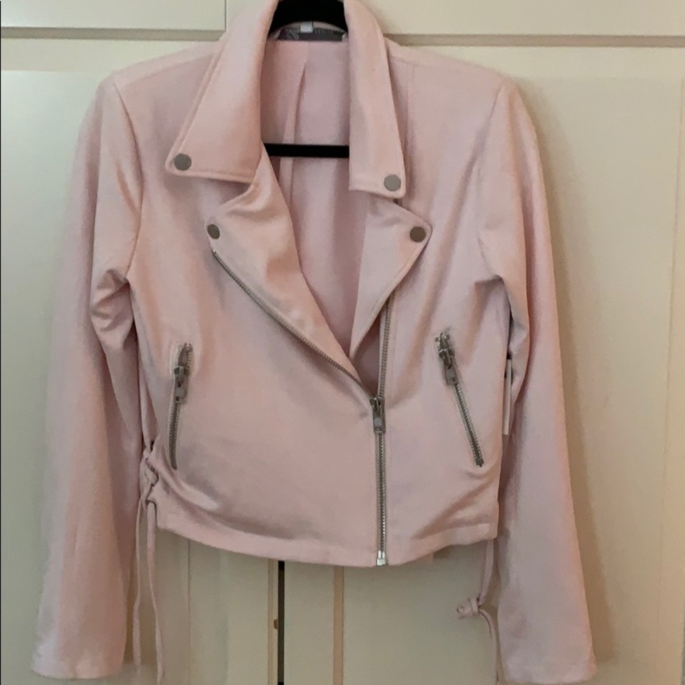 NWT Lover’s + Friends pink moto jacket